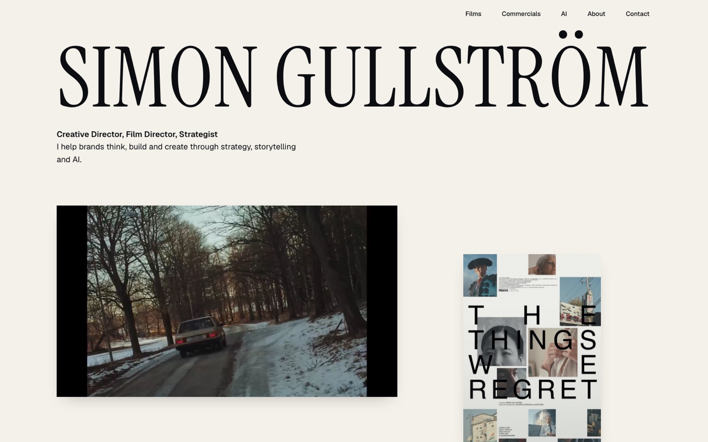 Screenshot of simongullstrom.com